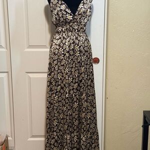 BNWT Indulge Brown and Cream Floral Maxi Dress